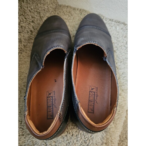 Pikolinos Men\'s Perforated Grey Brown Leather Slip-On Loafers Shoes Size 41 EU 8 main image 2